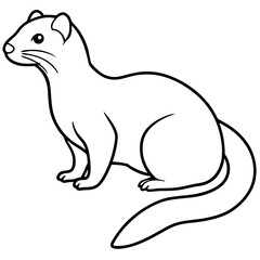 Minimalist Stoat Line Art Vector