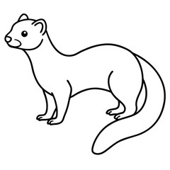 Minimalist Stoat Line Art Vector