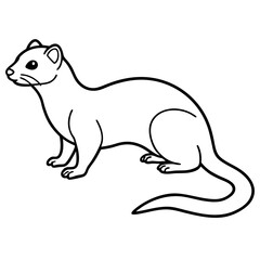 Minimalist Stoat Line Art Vector