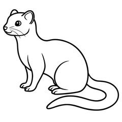 Minimalist Stoat Line Art Vector