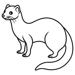 Minimalist Stoat Line Art Vector