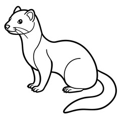 Minimalist Stoat Line Art Vector