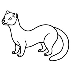 Minimalist Stoat Line Art Vector