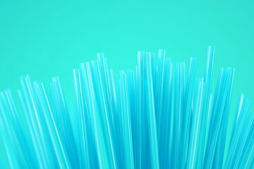 Vibrant Abstract Composition Showcasing Blue Lines Against a Turquoise Background, Reflecting Modern Artistic Design Elements in a Minimalist Style