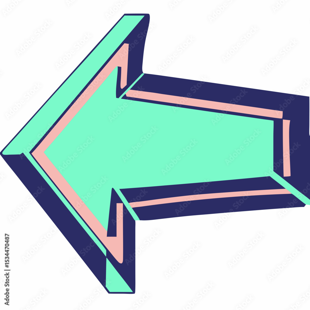 Poster 3d-style forward arrow with floating glow edge, tech-blue tone, subtle drop shadow