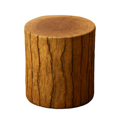 wooden box block piece isolated on Transparent background 