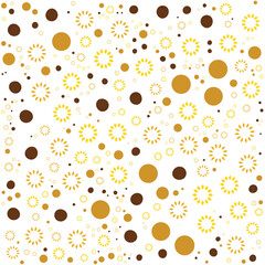 Retro Style Autumn Sun and Circle Pattern