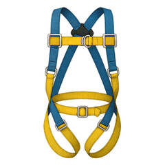 Hse safety Ppe full body harness 3d render isolated on Transparent png background 