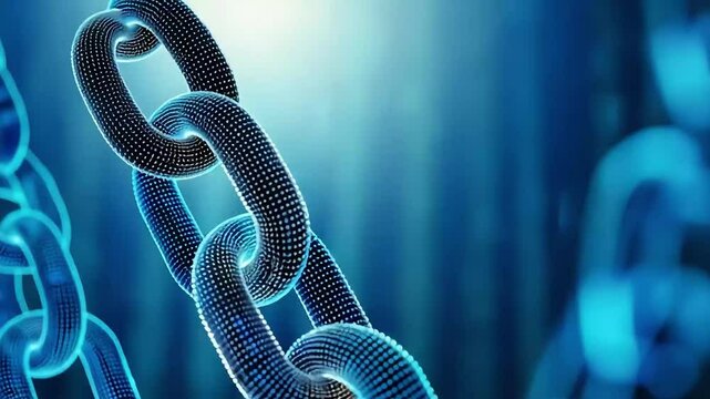 Luminescent interlocked links form connected strand footage
