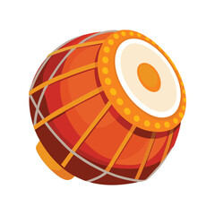 Dhol Vector Illustration – Traditional Drum, Indian Musical Instrument, Festival Music, Cultural Dance Art

