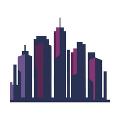 Obraz premium Minimalist Skyscrapers During Sunset View