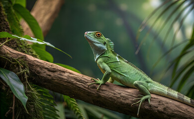 Fototapeta premium Green iguana