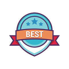 Best Badge Vector Illustration – Award Label, Winner Emblem, Quality Mark, Achievement, Prize, Honor Art


