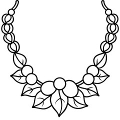Elegant Vine Necklace Line Art