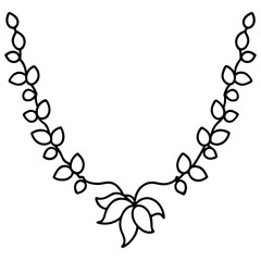 Elegant Vine Necklace Line Art