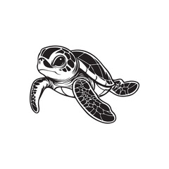 Obraz premium silhouette vector turtle logo design illustration, turtle logo icon silhouette, swimming turtle logo design, turtle animal silhouette vector, silhouette of turtle design on white background.