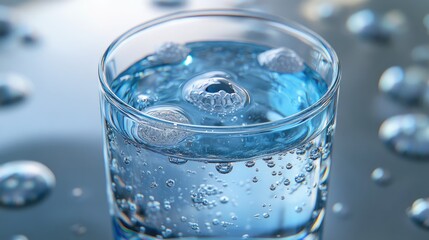 Close-up of a glass of sparkling water