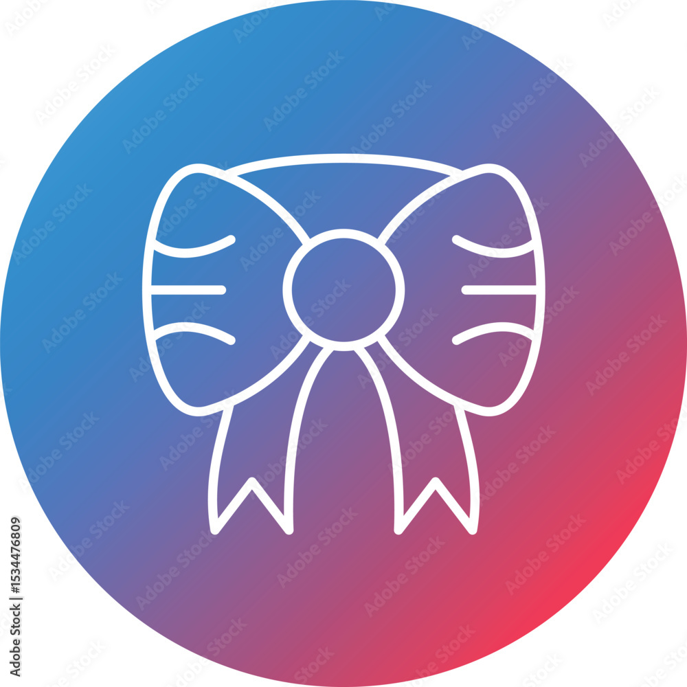 Poster ribbon line gradient circle background icon
