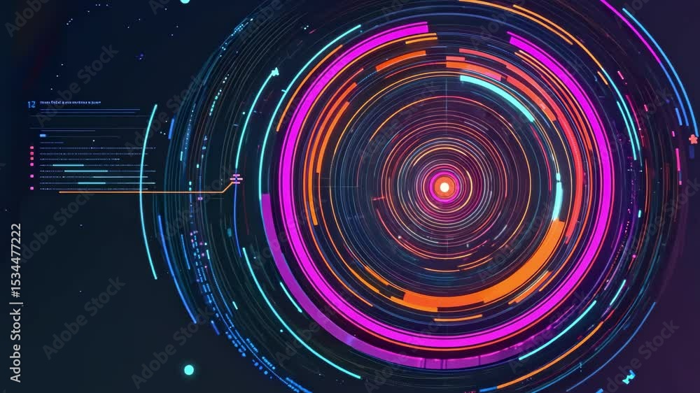 Poster dynamic technology data circle background animation