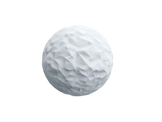 a white sphere with a low-poly texture on a light background, png, transparent
