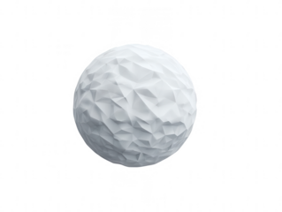 a white sphere with a low-poly texture on a light background, png, transparent