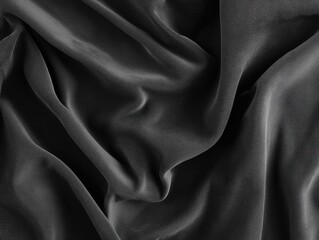 Close-up of dark gray draped fabric