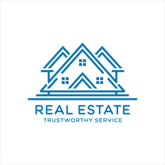 Classic Real Estate Logo Design with Roof Symbol for Agencies