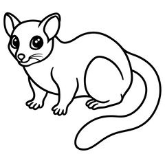 Minimalist Sugar Glider Line Art Illustration