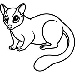 Minimalist Sugar Glider Line Art Illustration