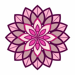 White Background Lotus Mandala