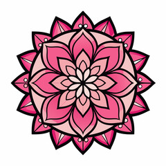 White Background Lotus Mandala