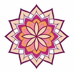 White Background Lotus Mandala