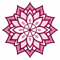 White Background Lotus Mandala