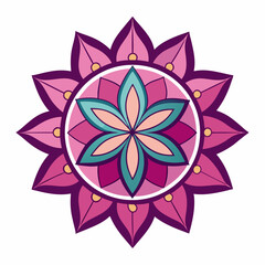 White Background Lotus Mandala