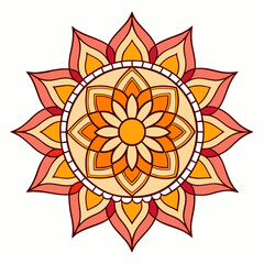 White Background Lotus Mandala