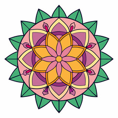 White Background Lotus Mandala