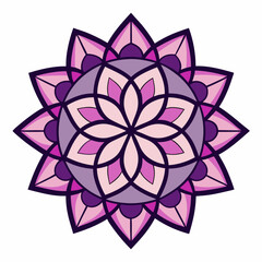 White Background Lotus Mandala