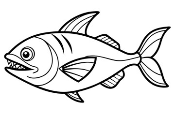 Piranha Outline – Clean Vector Design