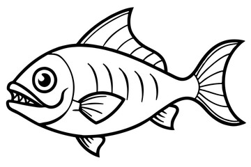 Piranha Outline – Clean Vector Design