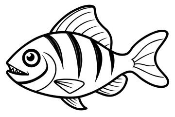 Piranha Outline – Clean Vector Design