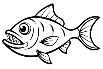 Piranha Outline – Clean Vector Design