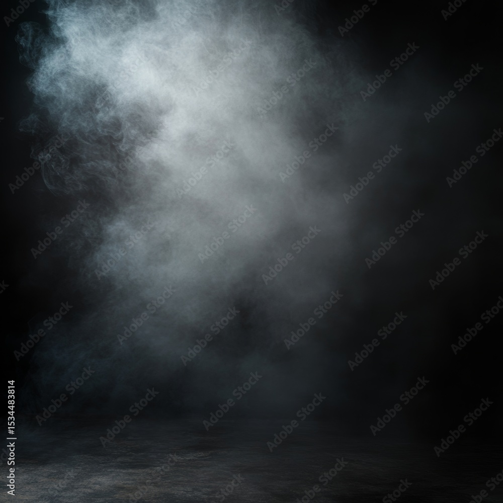 Poster mysterious smoke filling an empty space creating an eerie and captivating atmosphere with soft light