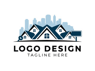 Premium Roof Home Logo for Real Estate and Architecture Firms