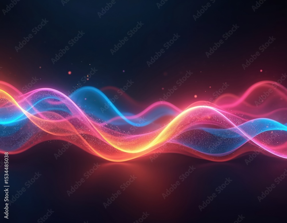 Poster abstract colorful background features vibrant sound waves. modern artistic design with spectrum of c