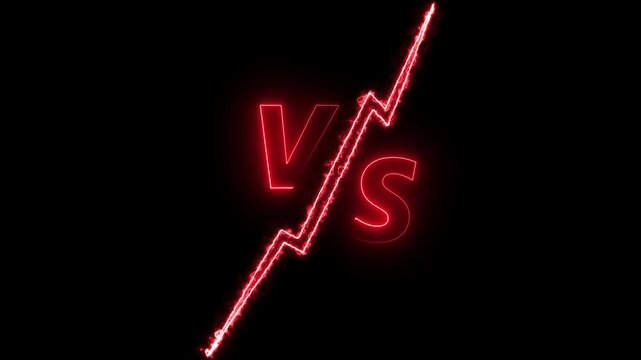 Versus - vs collision of metal letters with sparks and glow on a black background, confrontation concept, competition vs match game, martial battle vs sport.