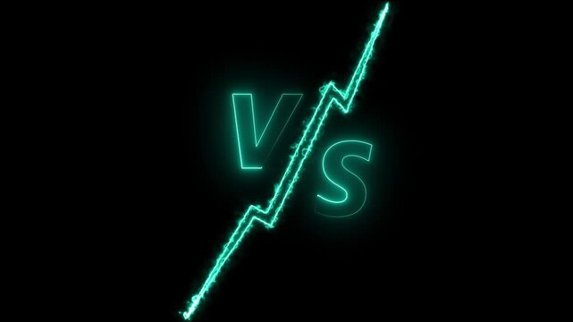 Versus - vs collision of metal letters with sparks and glow on a black background, confrontation concept, competition vs match game, martial battle vs sport.