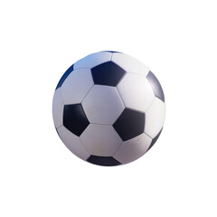 Obraz premium Isolated soccer ball image for sports equipment and game design and football match visuals and black background