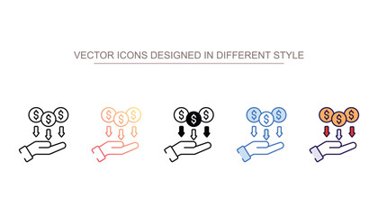 Passive Income icon design with white background stock illustration