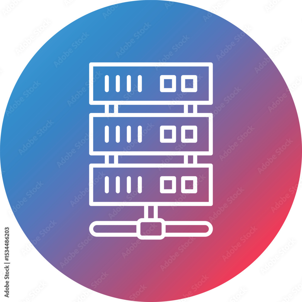 Poster server line gradient circle background icon