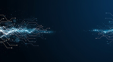 Digital Particle Wave on Dark Background